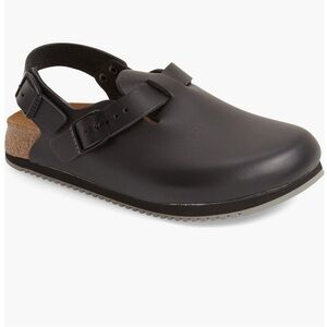 Birkenstock Tokio Supergrip Leather Black Clogs Size 10 - 10.5 US/ 41 EUB